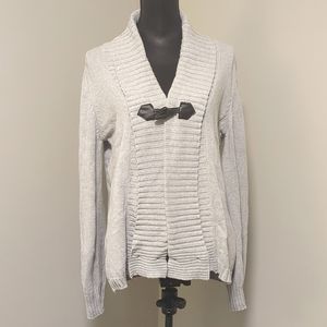 Lilo Maternity Women's Toggle Light Grey Cardigan Sweater Size Large